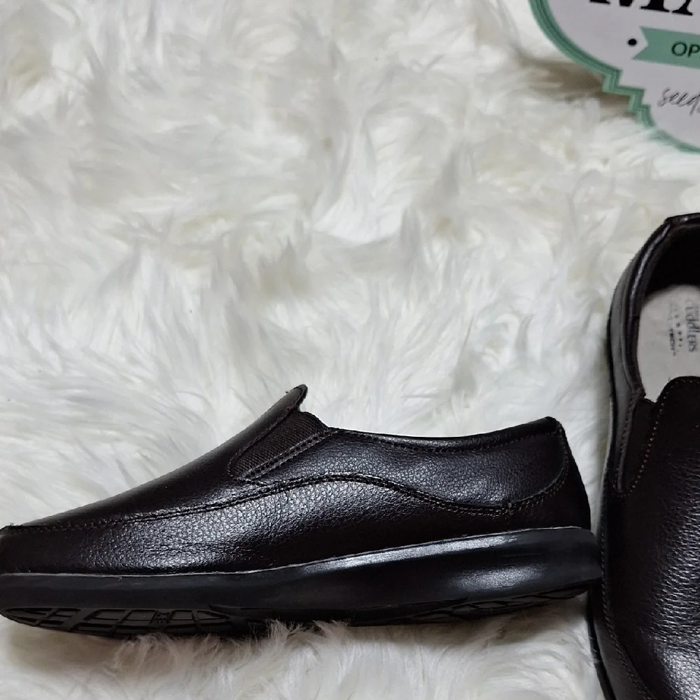Brown Leather Slip-On Shoes